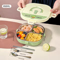 Ljojo 304 Stainless Steel Divided Lunch Box with Cutlery & Leakproof Design