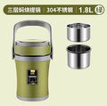 Ljojo 3-Layer Insulated Stainless Steel Student Bento Lunch Box