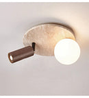 Ljojo Yellow Travertine Stone Chandelier | Modern Bedroom Living Room Corridor Ceiling Light