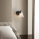 Ljojo Luxury Black Copper Wall Lamp, Transparent Shade for Bedroom, Living Room, Bathroom