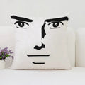 Ljojo Man Face Print Plush Cushion Cover 50x50cm