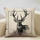 Elk Animal Cushion Cover Sofa Decor Pillow Case Linen Home Decor Ljojo