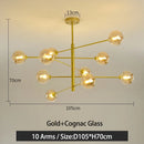 LED Chandelier Black/Gold Modern Pendant Light for Living Room - Ljojo