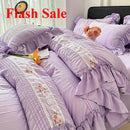 Korean Princess Style Lace Ruffles Wedding Bedding Set by Ljojo