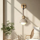 Ljojo LED Wall Sconce Lamp, Nordic Modern Design, Adjustable Yellow Travertine Light for Living Room