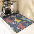 Butterfly Print Table Mat Coaster Set by Ljojo: Kitchen Accessories Absorbent Drying Mat