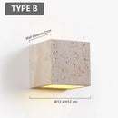 Ljojo Yellow Travertine Outdoor Wall Lamp Waterproof Sconce for Courtyard & Hallway
