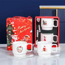 Christmas Ceramic Mug Santa Claus Pattern by Ljojo: Festive Coffee Tea Cup Set
