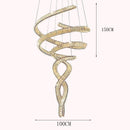 Modern Silvery Gold K9 Crystal Stair Chandelier Pendant - Luxury Indoor Lighting by Ljojo