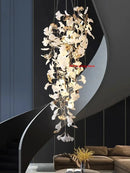 Ceramic Ginkgo Leaf Large Pendant Lamp for Villa Hotel Staircase by Ljojo