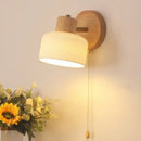 Ljojo LED Wall Light Fixture Ceramic Wood Interior Lighting Bedside Lamp