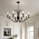 American Black E14 Candle Chandelier Retro Luxury Crystal Pendant Light by Ljojo