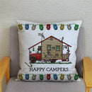 Happy Campers Owl Motorhome Print Pillow Case by Ljojo