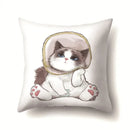 Cute Cat Cushion Cover by Ljojo: Cartoon Pets Pillow Case for Home Sofa Decor