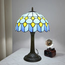 Blue Baroque Stained Glass Table Lamp for Bedroom and Living Room by Ljojo