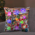 Ljojo LED Retro Santa Christmas Lights Pillowcase Home Decor 45x45