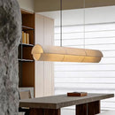 Nordic Wabi-Sabi Round Tube Fabric Led Pendant Lights Chandelier for Dining Room by Ljojo