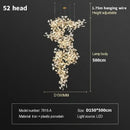 Large Ginkgo Leaf Chandelier Staircase Lights for Luxury Villas by Ljojo