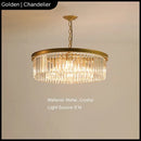 Ljojo Modern Luxury Crystal Black/golden Pendant Light Chandelier - Room Decor Bedroom Restaurant