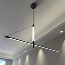 European Minimalist Black Long Aluminum Pendant Light for Dining Room by Ljojo