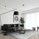 Danish Nordic Designer LED Floor Lamp for Living Room Luxury Style Fabric Shade Metal Base E27 - Ljojo