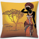 Ethnic African Women Pillowcase by Ljojo | Polyester Cushion Cover for Car & Sofa