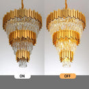Ljojo Luxury Black Crystal Chandelier for High Ceiling Living Room Staircase Decor