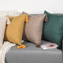 45x45cm Yellow Linen Cushion Cover Boho Chic Decorative Throw Pillow Cover for Sofa - Ljojo
