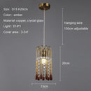 Ljojo French Luxury Crystal Chandelier Retro Glass Ceiling Pendant Lighting Bedroom Fixture