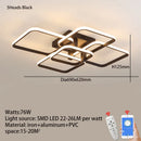 LODOOO Modern Led Chandelier for Living Room Bedroom Black Acrylic Aluminum Kitchen Ceiling Chandeliers AC85-265 by Ljojo