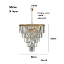 LED American Spiral Crystal Pendant Light Modern Black Hanging Lamp—Ljojo