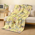 Boho Floral Cotton Bedspread Blanket by Ljojo: Soft Aesthetic Bed Throw Cover for Home