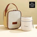 Ljojo Double-Layer Stainless Steel Thermal Lunch Box with Spoon and Bag