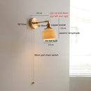 Ljojo Milky White Glass LED Wall Light Sconce Rotate Pull Chain Switch