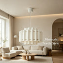 Nordic Wabi Sabi Fabric Pendant Light: Soft Glow Chandelier for Minimalist Home by Ljojo
