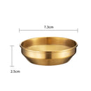 Ljojo 304 Stainless Steel Seasoning Dish Set - Round Golden Barbecue Saucer Plates