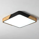 Ljojo Square Nordic LED Ceiling Lamp Wood 36W 60W 90W 144W Indoor Lighting Home Decor