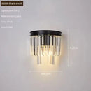 Ljojo Luxury Gold Smoky Gray Crystal Wall Sconce - Modern LED Bedside Light