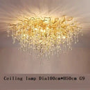 Ljojo Luxury Crystal Chandelier with Golden Base & Water Drop Decorations