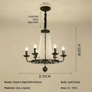 American Country Retro Crystal Chandelier Black Dining Room Bedroom Pendant Light by Ljojo