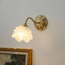 French Copper Wall Lamp Flower Glass Retro Bedside Lighting for Ljojo
