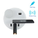 Ljojo LED Reading Wall Light with USB Charging, Wireless Sconce & Phone Switch.