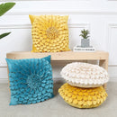 Ljojo 3D Sunflower Velvet Cushion Cover: Handmade Small Daisy Flower Throw Pillow