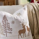 Embroidered Forest Deer Velvet Christmas Pillow Cover 45x45cm for Living Room & Bedroom by Ljojo