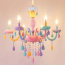 Ljojo Macaron Crystal Chandelier Girls Room Princess Light Fixture