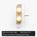 Ljojo Japanese Yellow Travertine Glass Ball Wall Sconce - Modern Stone Lamp