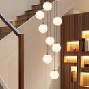 Ljojo LED Ring Stairs Pendant Light Chandeliers for Living Room and Dining Room