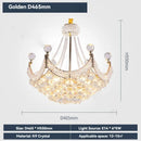 Ljojo Luxury Living Room Crystal Chandelier LED Ceiling Lighting Staircase European-Style Gold Nordic Glamour