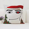 Ljojo Man Face Print Plush Cushion Cover 50x50cm