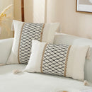 Ljojo Linen Stripe Diamond Woven Cushion Cover with Tassels, 45x45cm